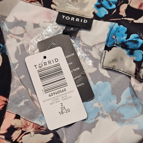 Torrid Midi Floral Button Front Shirtdress 2X/18-20 - Picture 11 of 12